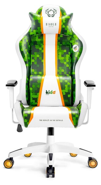 Dětská herní židle Kido by Diablo X-One 2.0 Craft: Bílo-zelená