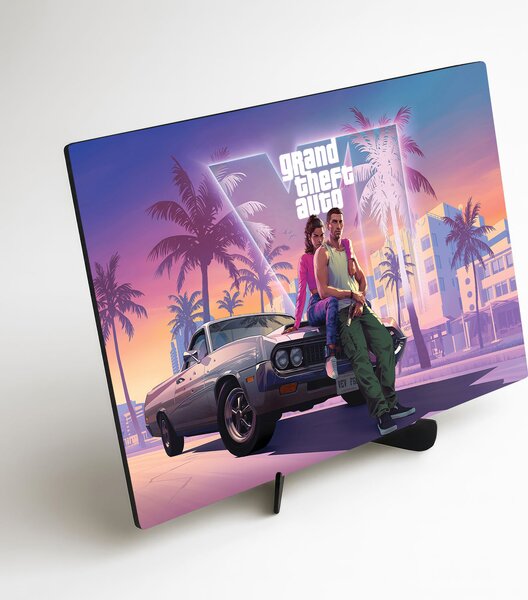 DUBLEZ | Dřevěný obraz GTA 6 - Vice City | UV tisk, Premium