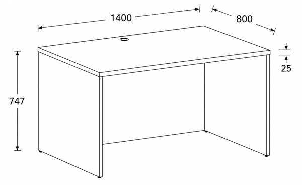 Kancelářský psací stůl FRAME, 140x80 cm, bílá