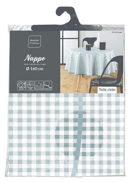 Kulatý ubrus MINI VICHY, Ø 160 cm, kostka