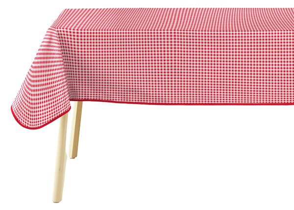 Obdélníkový ubrus s červenou kostkou MINI VICHY ROUGE, 140 x 240 cm