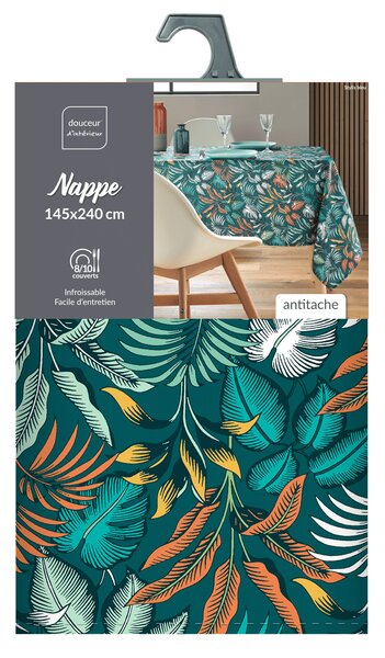 Obdélníkový ubrus STYLIS BLUE, 145 x 240 cm, modrý s potiskem