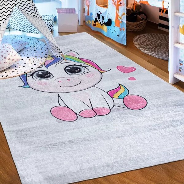Makro Abra Dětský kusový koberec vhodný k praní BAMBINO 2736 Kočička protiskluzový vícebarevný Rozměr: 80x150 cm