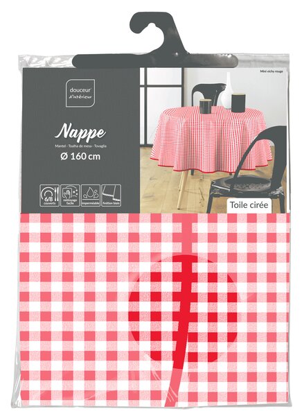 Kulatý ubrus MINI VICHY, Ø 160 cm, kostka