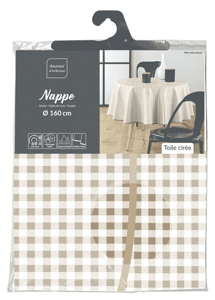Kulatý ubrus MINI VICHY, Ø 160 cm, kostka