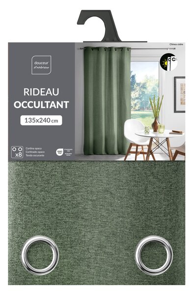 Záclona na průvlecích CHAMBRAY CHINEA CEDRE, 135 x 240 cm, zatemňující