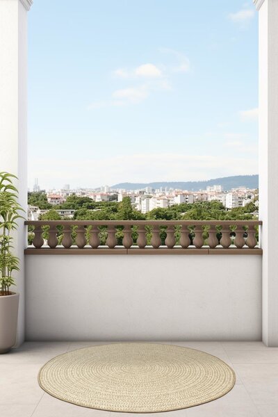 Balta Kulatý sisalový koberec oboustranný Brussels 205580/10610 Moderní béžový Rozměr: průměr 120 cm