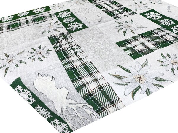 Vánoční žinylkový ubrus „Zelená elegance“ 90x90 cm Chenille IT041 Barva Vícebarevná Rozměry 90x90 cm
