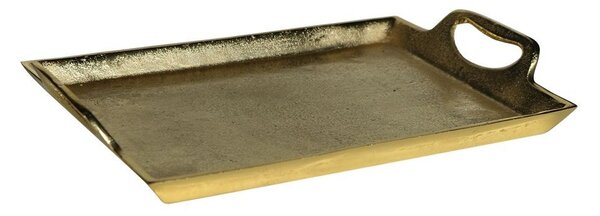 Zlatý kovový servírovací podnos s uchy Tray Raw XL - 40*27*5cm - Mars & More