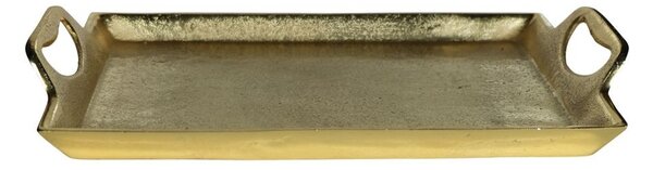 Zlatý kovový servírovací podnos s uchy Tray Raw XL - 40*27*5cm - Mars & More