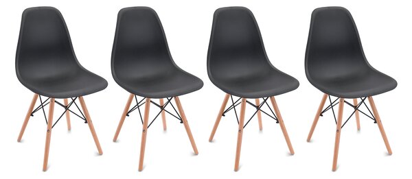 Bestent Jídelní židle 4ks černé skandinávský styl Classic