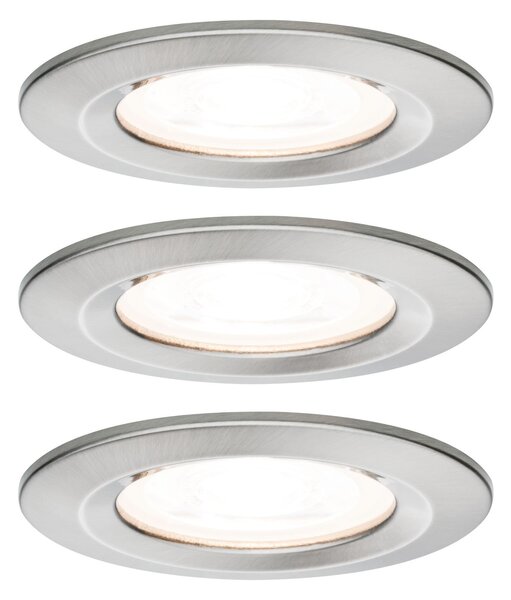 P 93440 Vestavné svítidlo LED Nova kruhové 3x6,5W GU10 kov kartáčovaný nevýklopné - PAULMANN