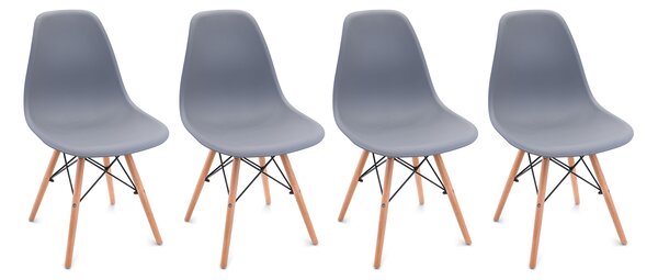 Bestent Sada šedých židlí skandinávsky styl CLASSIC 3+1 ZDARMA!