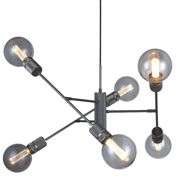 Závěsná svítidlo Halo Design, Černá, Jídelna, Kov
