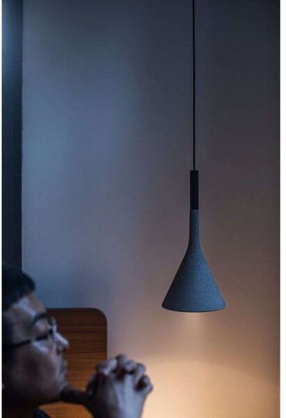 Závěsná svítidlo Foscarini, Černá, Obývací pokoj, Beton