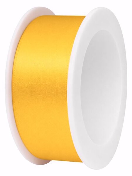 Stuha saténová sytě žlutá 25mm x 3m (7,-Kč/m)