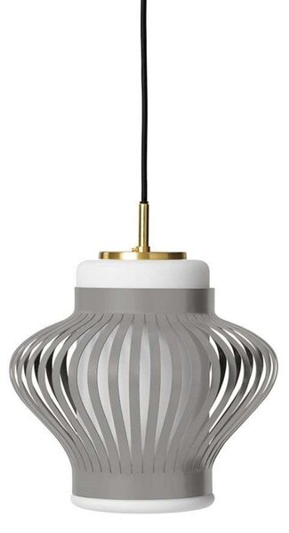 Závěsná svítidlo Warm Nordic, Opal Lamella, stmívatelné, Šedá, Jídelna, Kov, Vintage