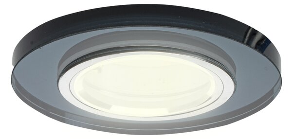 Podhledové svítidlo Glass Round, 1x skleněné/černé kovové stínítko, b