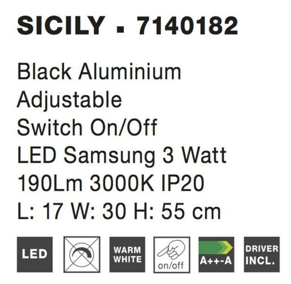Nova Luce Moderní stolní LED lampa Sicily s nastavitelným spotem NV 7140182