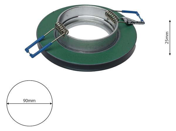 Podhledové svítidlo Glass Round, 1x skleněné/černé kovové stínítko, b