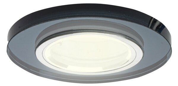 Podhledové svítidlo Glass Round, 1x skleněné/černé kovové stínítko, b