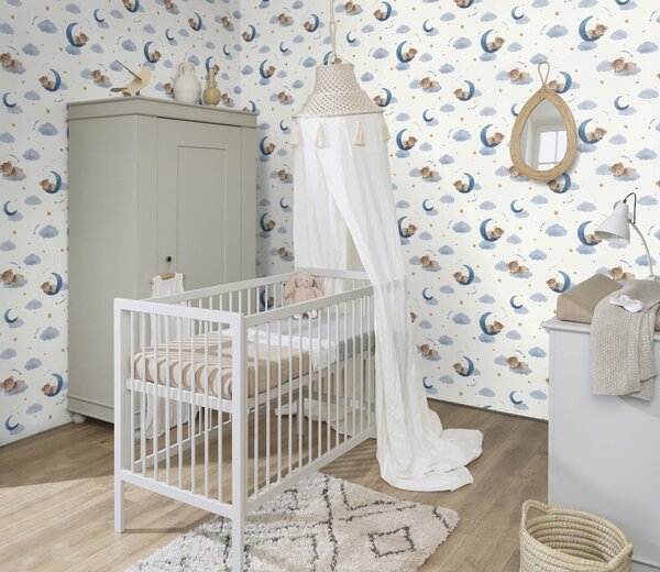 RASCH | Vliesová tapeta na zeď Kids World 2 321005 | 0,53 x 10,05 m | bílá