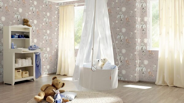 RASCH | Vliesová tapeta na zeď Kids World 2 301939 | 0,53 x 10,05 m | šedá