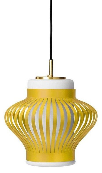 Závěsná svítidlo Warm Nordic, Opal Lamella, stmívatelné, Žlutá, Jídelna, Kov, Vintage