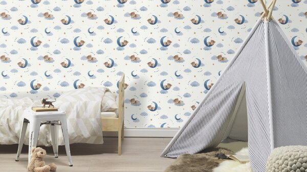 RASCH | Vliesová tapeta na zeď Kids World 2 321005 | 0,53 x 10,05 m | bílá