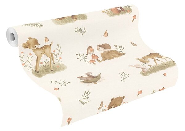 RASCH | Vliesová tapeta na zeď Kids World 2 321104 | 0,53 x 10,05 m | bílá, hnědá
