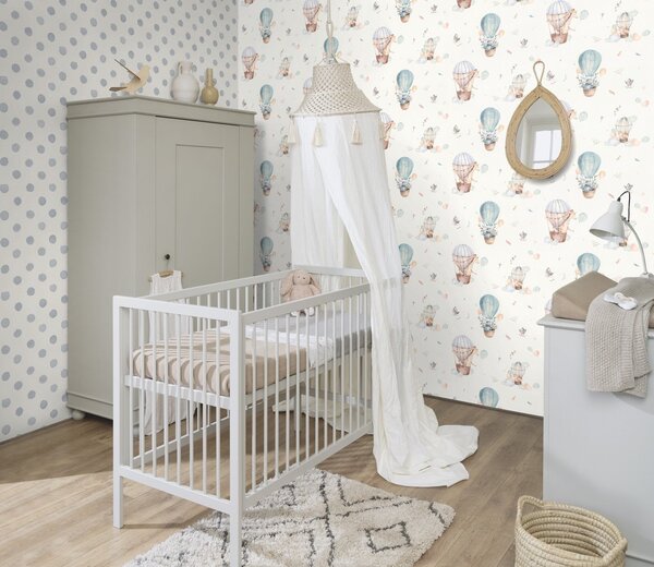 RASCH | Vliesová tapeta na zeď Kids World 2 252033 | 0,53 x 10,05 m | bílá, modrá