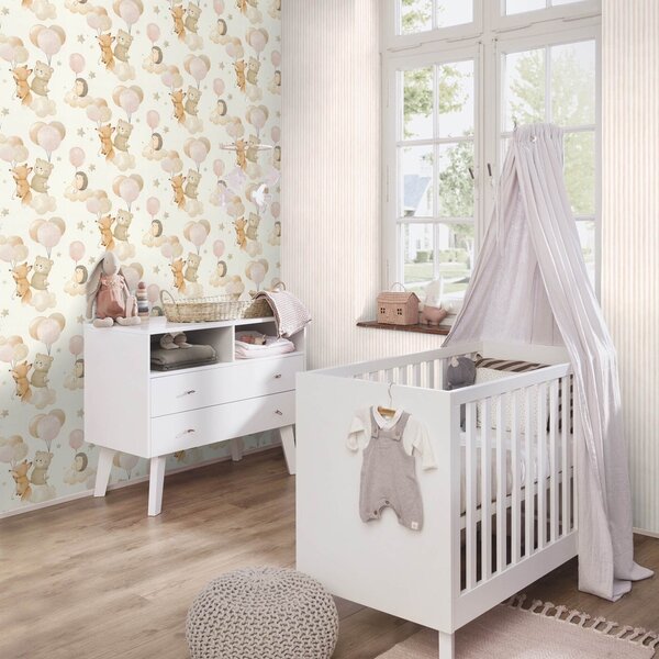 RASCH | Vliesová tapeta na zeď Kids World 2 302110 | 0,53 x 10,05 m | bílá
