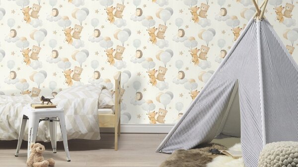 RASCH | Vliesová tapeta na zeď Kids World 2 302127 | 0,53 x 10,05 m | bílá