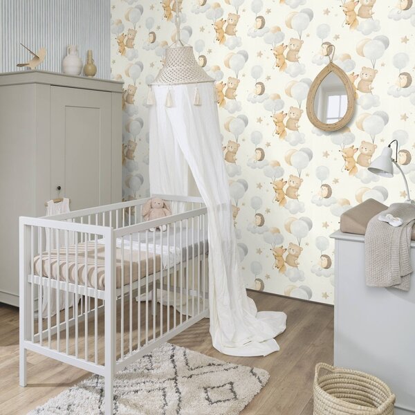 RASCH | Vliesová tapeta na zeď Kids World 2 302127 | 0,53 x 10,05 m | bílá