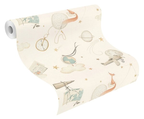 RASCH | Vliesová tapeta na zeď Kids World 2 302219 | 0,53 x 10,05 m | bílá
