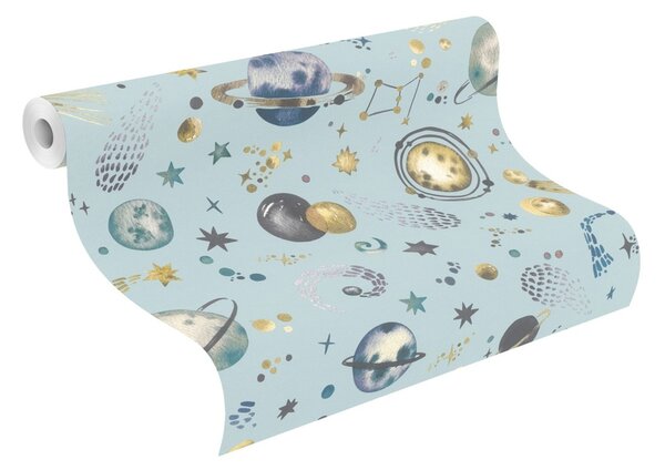 RASCH | Vliesová tapeta na zeď Kids World 2 300949 | 0,53 x 10,05 m | modrá