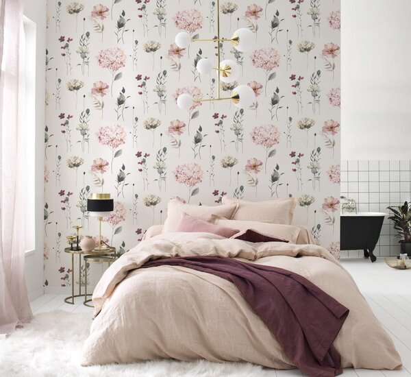 RASCH | Vliesová tapeta na zeď Kids World 2 300642 | 0,53 x 10,05 m | bílá, růžová