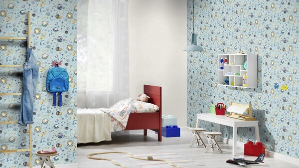 RASCH | Vliesová tapeta na zeď Kids World 2 300949 | 0,53 x 10,05 m | modrá