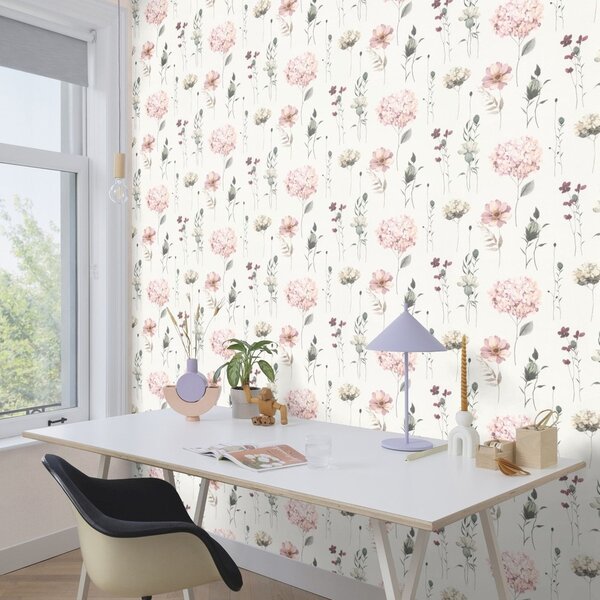 RASCH | Vliesová tapeta na zeď Kids World 2 300642 | 0,53 x 10,05 m | bílá, růžová