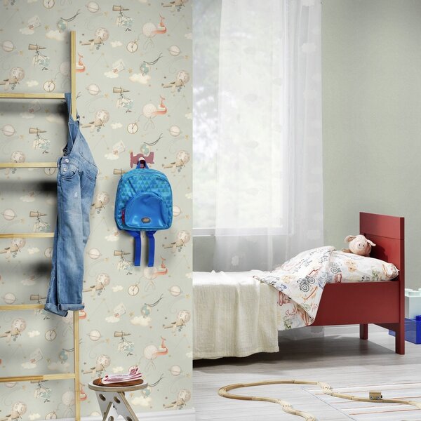 RASCH | Vliesová tapeta na zeď Kids World 2 302226 | 0,53 x 10,05 m | šedá, modrá