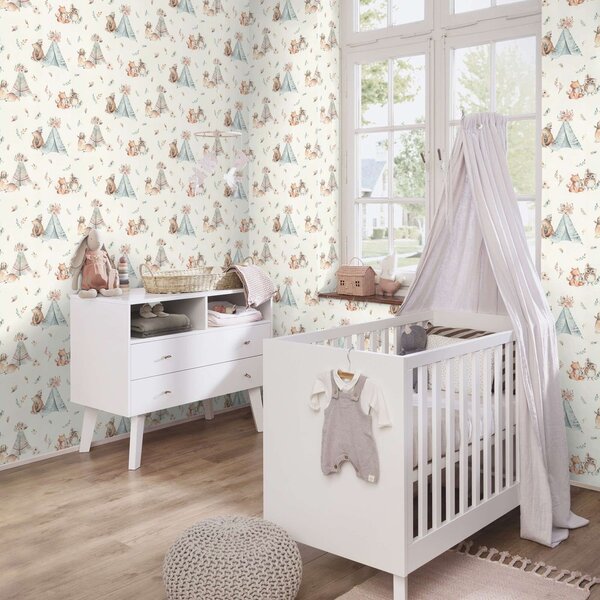 RASCH | Vliesová tapeta na zeď Kids World 2 301410 | 0,53 x 10,05 m | bílá