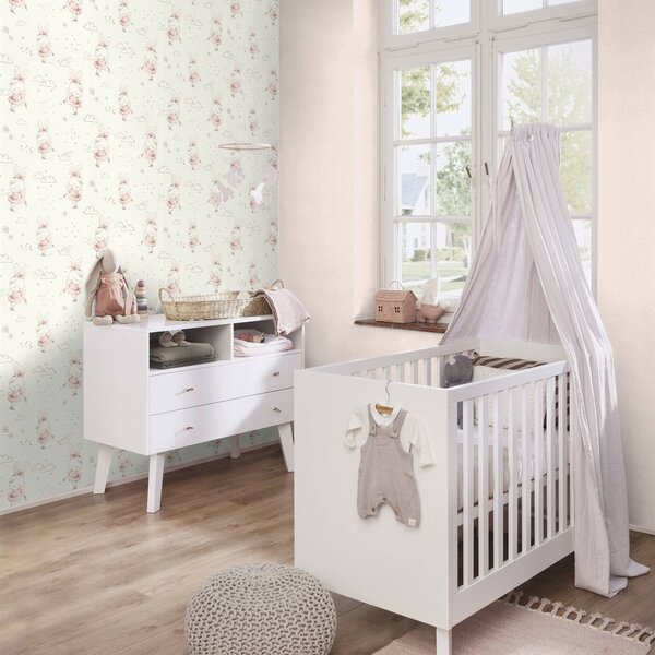 RASCH | Vliesová tapeta na zeď Kids World 2 252811 | 0,53 x 10,05 m | šedá, růžová