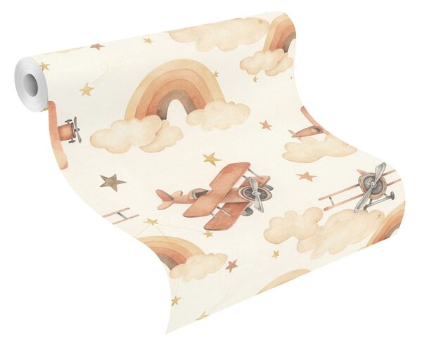 RASCH | Vliesová tapeta na zeď Kids World 2 301557 | 0,53 x 10,05 m | bílá, béžová