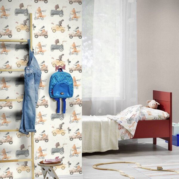 RASCH | Vliesová tapeta na zeď Kids World 2 301878 | 0,53 x 10,05 m | bílá