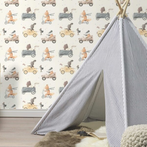 RASCH | Vliesová tapeta na zeď Kids World 2 301878 | 0,53 x 10,05 m | bílá