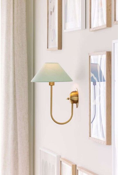 Nástěnná Svítidla Globen Lighting, IRIS, Zelená, Obývací pokoj, Tkanina / Textil, Vintage