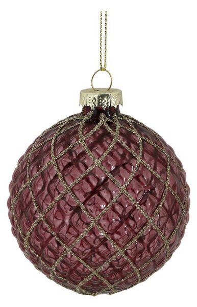 6ks růžovo-fialová skleněná vánoční ozdoba koule Chic - Ø 8 cm - Chic Antique