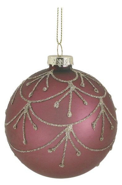 6ks růžovo-fialová skleněná vánoční ozdoba koule Chic - Ø 8 cm - Chic Antique