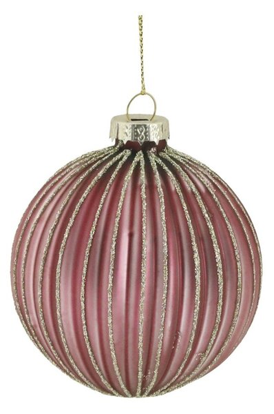 6ks růžovo-fialová skleněná vánoční ozdoba koule Chic - Ø 8 cm - Chic Antique
