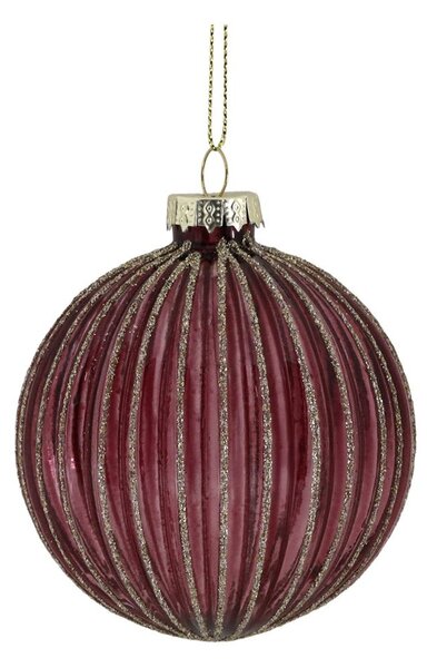 6ks růžovo-fialová skleněná vánoční ozdoba koule Chic - Ø 8 cm - Chic Antique